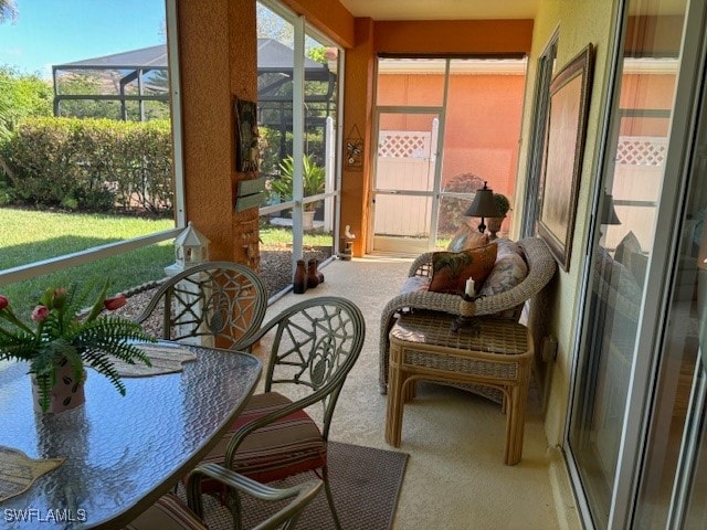 view of sunroom