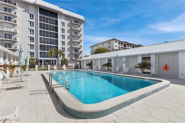 view of pool with a patio area