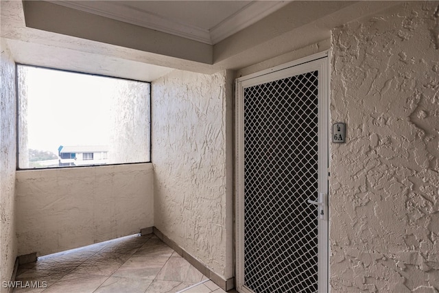 interior space with ornamental molding