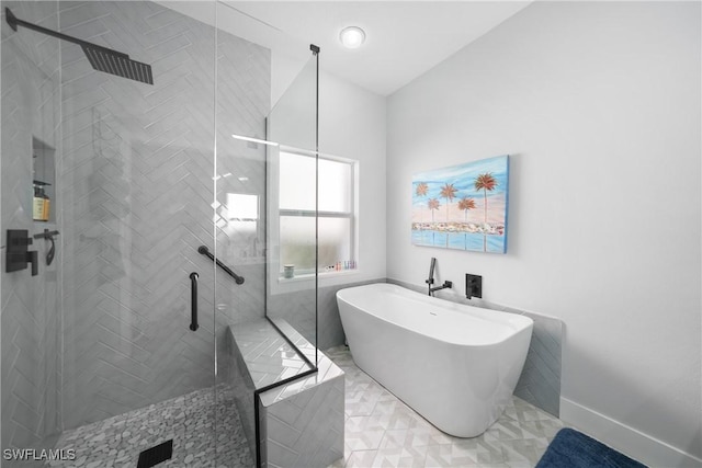 2532 Blackburn Cir, Cape Coral, FL 33991 - bathroom featuring a freestanding bath and a shower stall