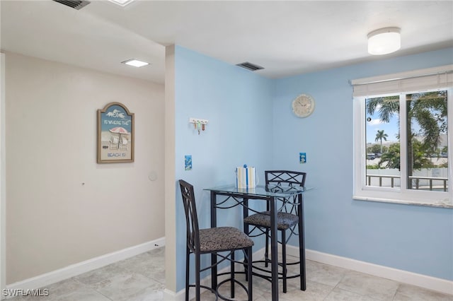 view of tiled dining room