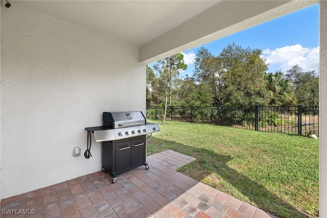 view of patio featuring area for grilling