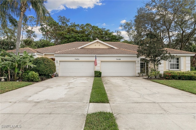 view of front facade with a garage