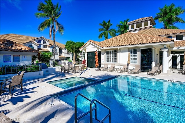 view of pool featuring a patio