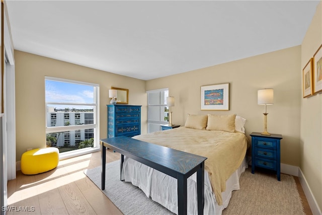 bedroom featuring light hardwood / wood-style floors