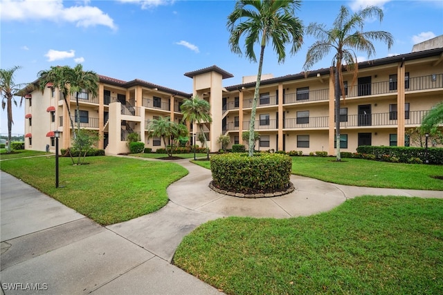 exterior space with a lawn