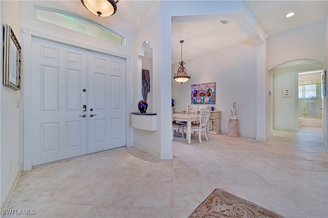 view of tiled entrance foyer