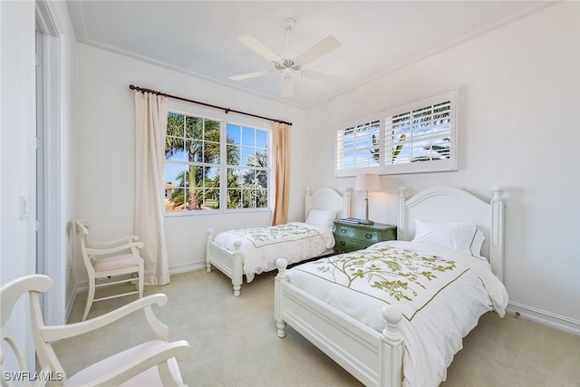 1627 Barbados Ct, Marco Island, FL 34145 - bedroom featuring light colored carpet and a ceiling fan