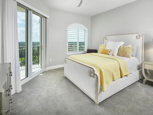 4800 Pelican Colony Blvd Unit 803, Bonita Springs, FL 34134 - bedroom with carpet floors, access to outside, and ceiling fan