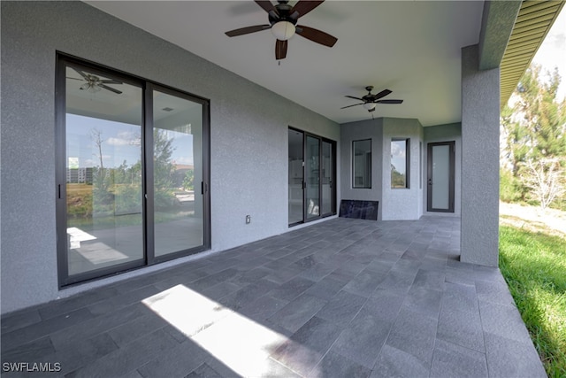 view of patio / terrace with ceiling fan