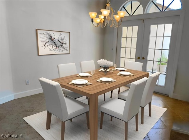 11752 Longshore Way W, Naples, FL 34119 - dining room featuring a chandelier and baseboards