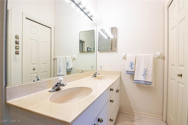 bathroom featuring vanity and tile patterned floors