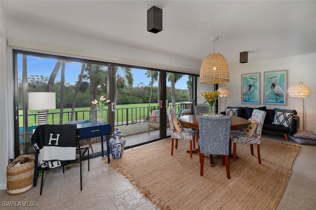 dining area featuring a wealth of natural light