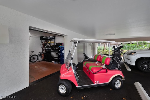 view of garage