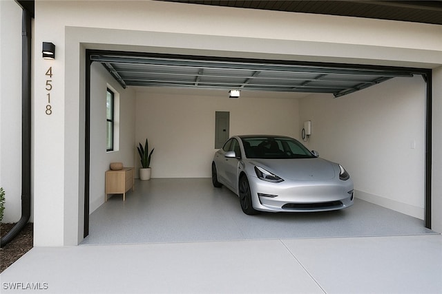 garage with electric panel