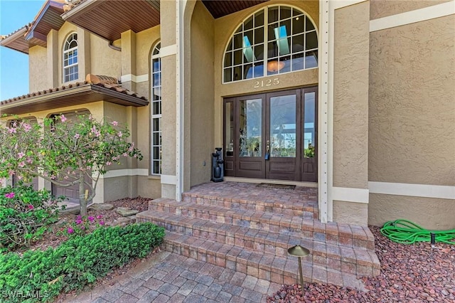 entrance to property with french doors