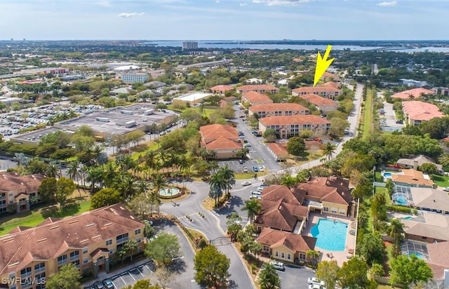 birds eye view of property featuring a residential view