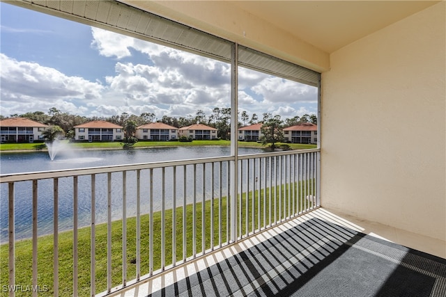 balcony with a water view