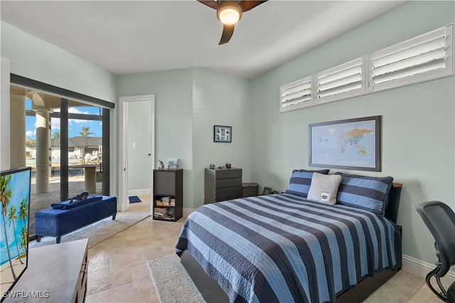 bedroom with ceiling fan