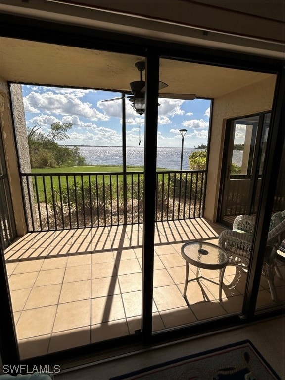 balcony with a water view