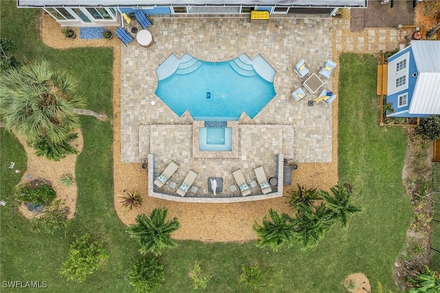 1857 Whitecap Cir, North Fort Myers, FL 33903 - aerial view of a pool area