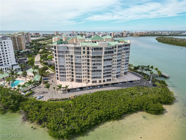 4137 Bay Beach Ln Unit 532, Fort Myers Beach, FL 33931 - bird's eye view of a nearby body of water and apartment complex / building
