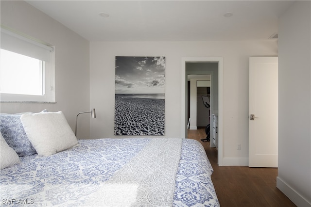 bedroom featuring hardwood / wood-style flooring