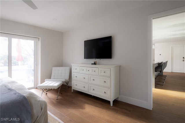 interior space with hardwood / wood-style floors