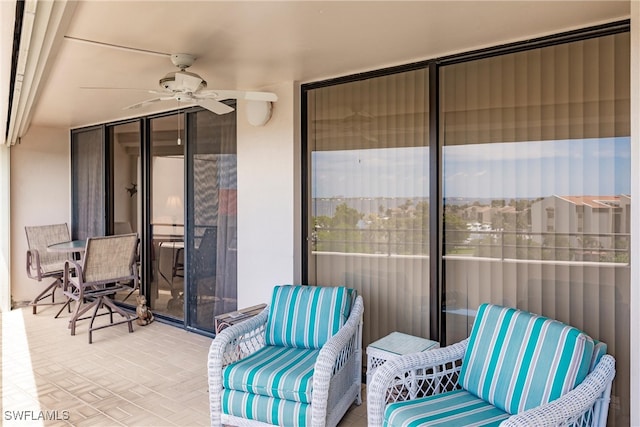 view of patio / terrace with ceiling fan