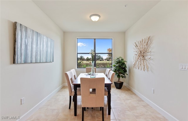 view of tiled dining room