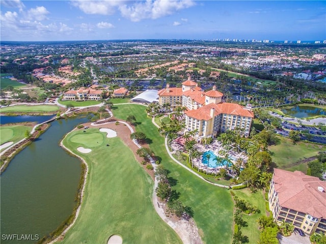 2555 Marquesa Royale Ln Unit 1-301, Naples, FL 34109 - aerial view of property's location with a nearby body of water and a local golf course