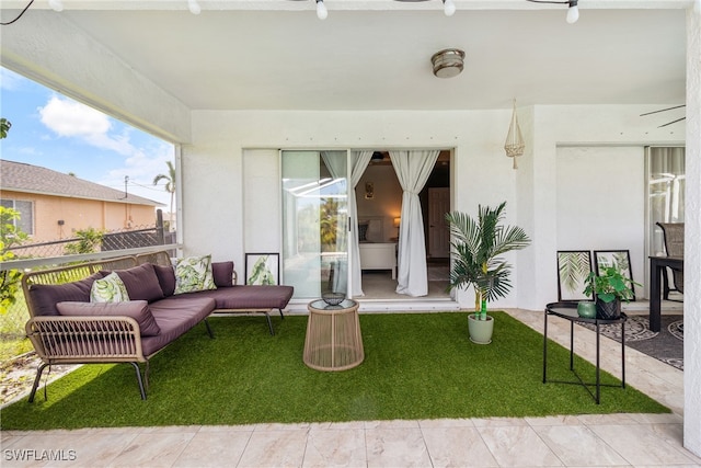 view of patio / terrace with an outdoor living space