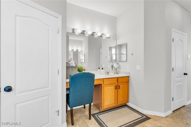 bathroom featuring vanity and tile patterned floors