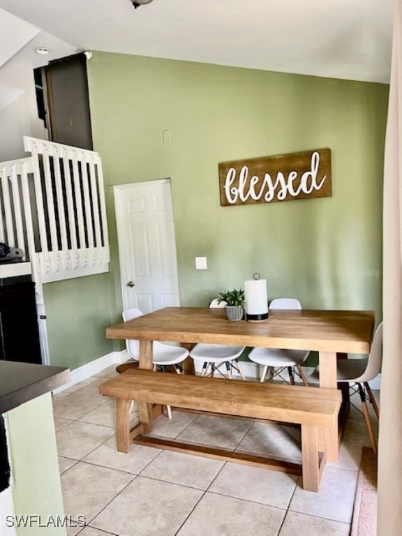 view of tiled dining area