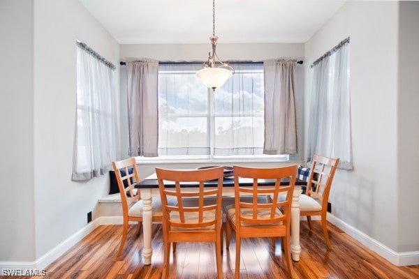 dining area featuring hardwood / wood-style flooring