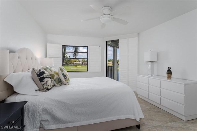 413 Augusta Blvd Unit 205, Naples, FL 34113 - bedroom featuring access to outside and a ceiling fan
