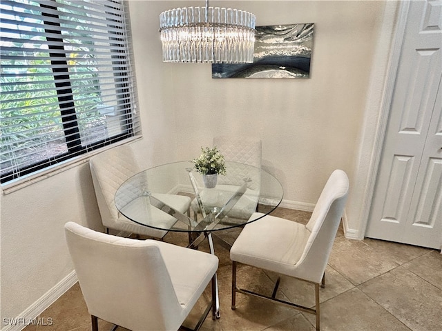 view of tiled dining area