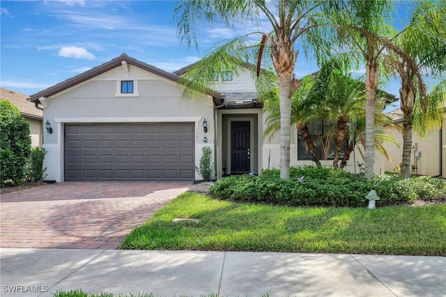 view of front of house with a garage