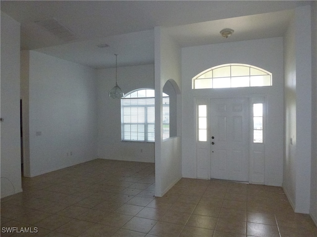 view of tiled foyer