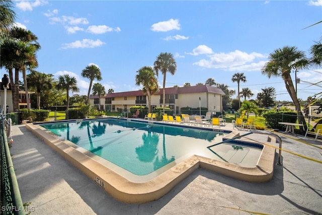 view of pool featuring a patio