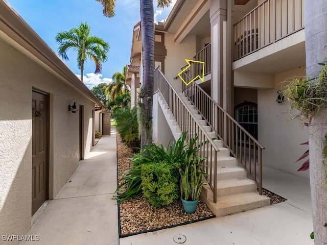 exterior space with a balcony