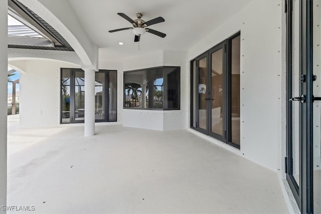 view of patio / terrace with ceiling fan