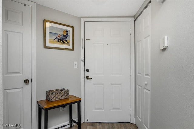 doorway featuring dark hardwood / wood-style flooring