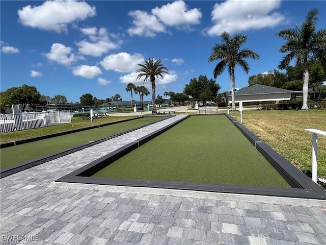 view of home's community with a lawn