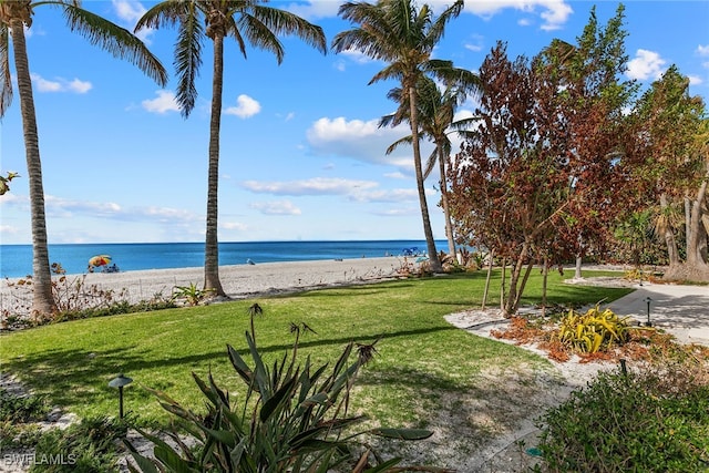 property view of water with a view of the beach