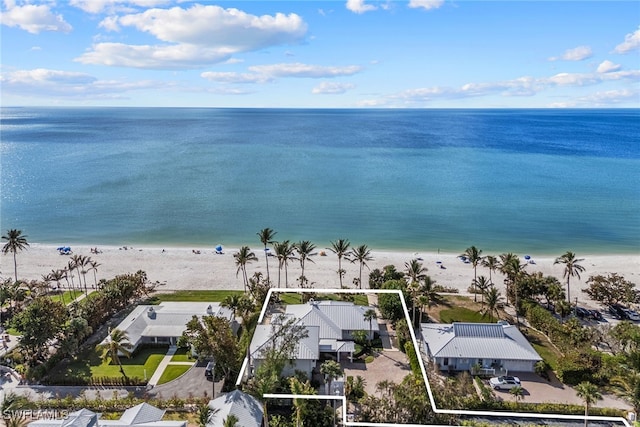 property view of water featuring a view of the beach