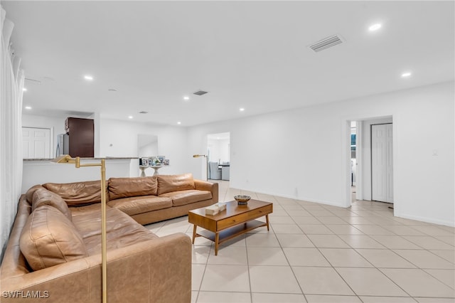 view of tiled living room