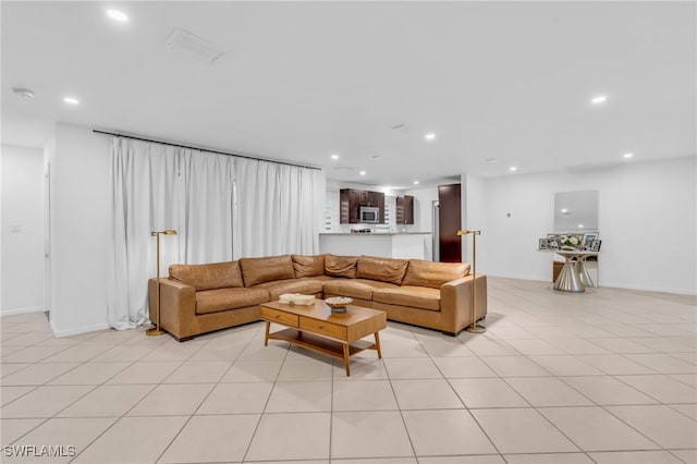 view of tiled living room