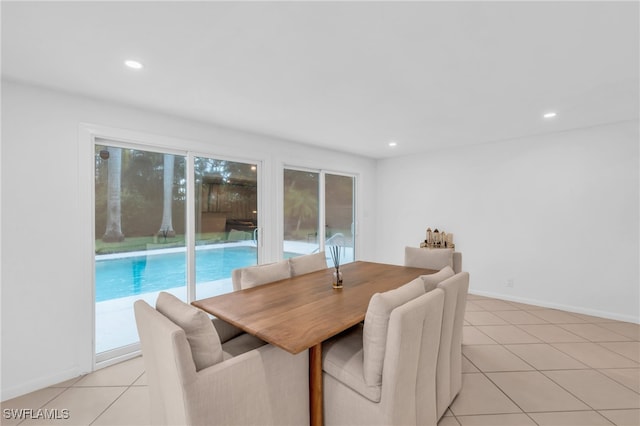 view of tiled dining room