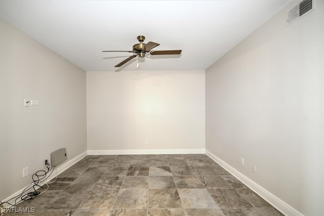 unfurnished room featuring ceiling fan